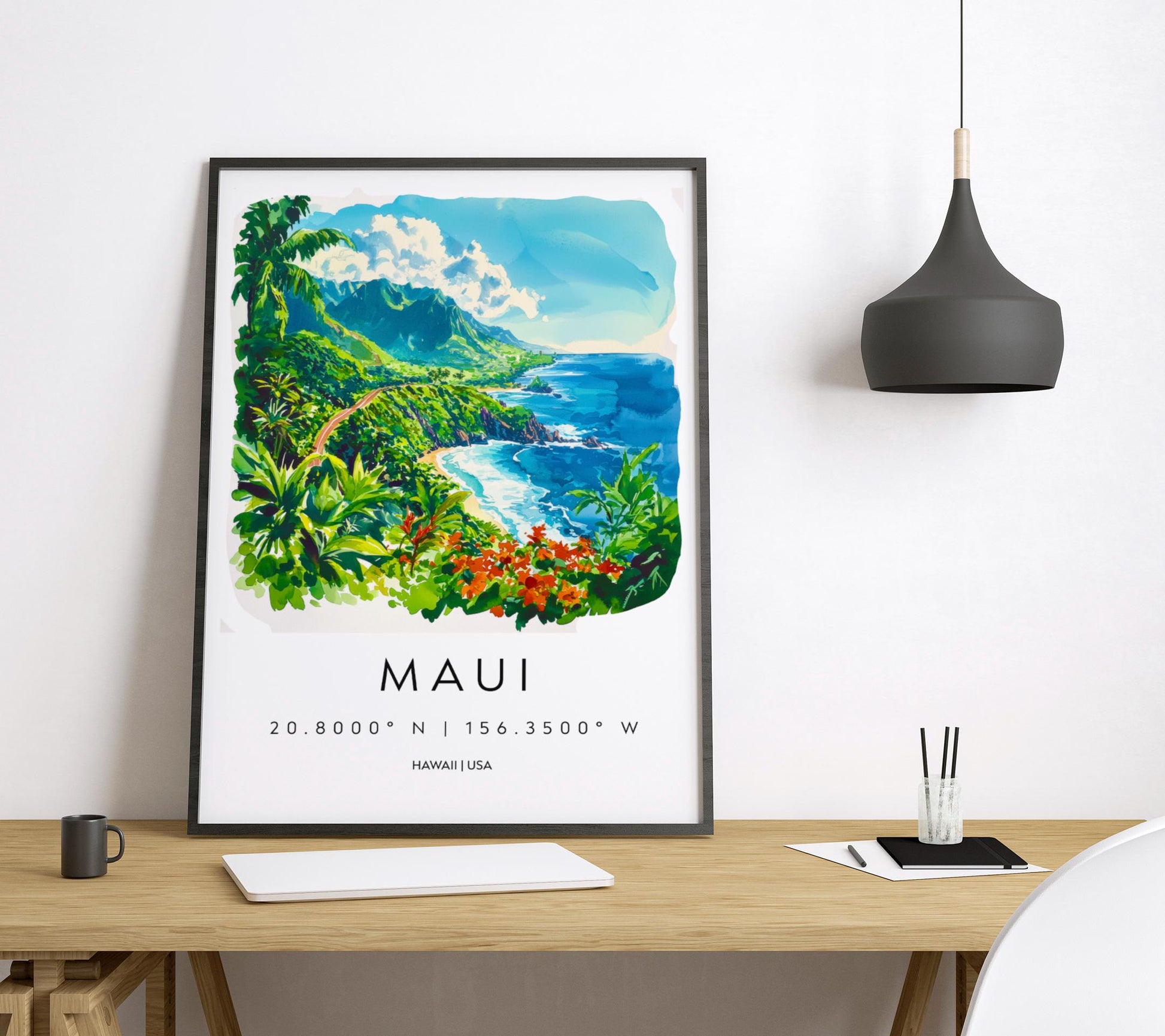 Maui watercolor poster Wall Art Maui Wall Hanging Home Décor Maui Gift Art Lovers Hawaii Art Lover Gift Hawaii wall art