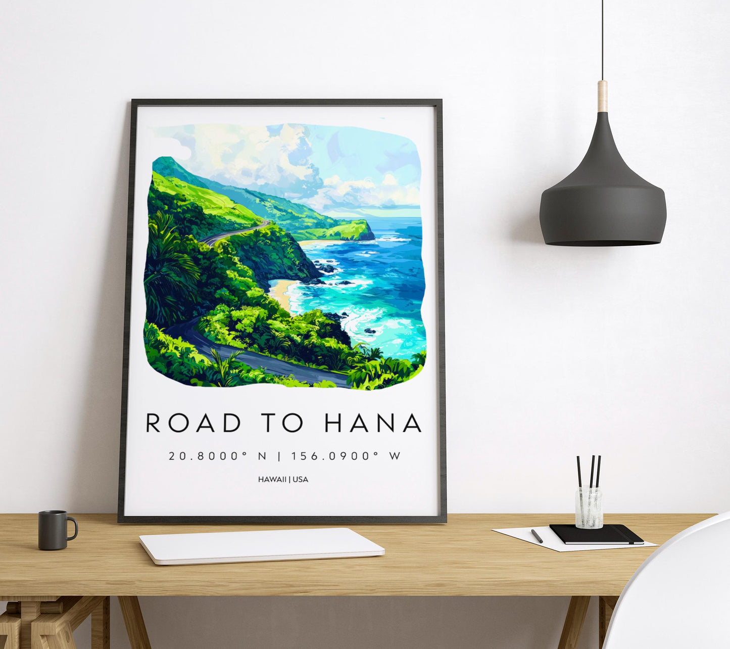 Road to Hana watercolor poster Wall Art Road to Hana Wall Hanging Home Décor Road to Hana Gift Art Lovers Hawaii Art Lover Gift Hawaii