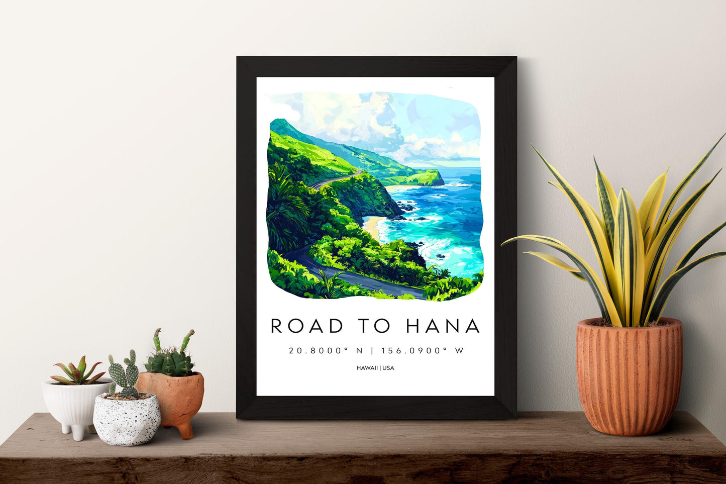 Road to Hana watercolor poster Wall Art Road to Hana Wall Hanging Home Décor Road to Hana Gift Art Lovers Hawaii Art Lover Gift Hawaii