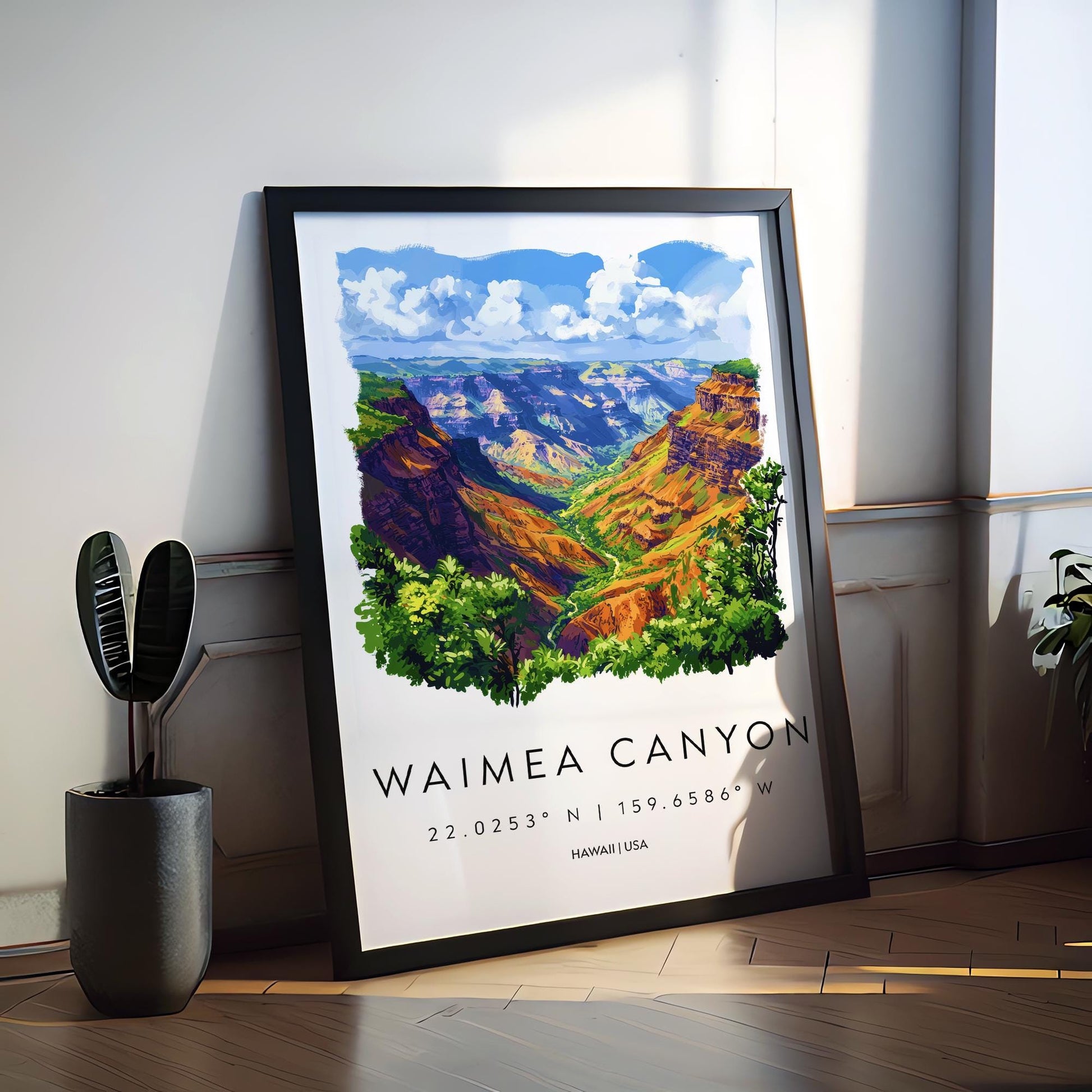 Waimea Canyon watercolor poster Wall Art Waimea Canyon Wall Hanging Home Décor Waimea Canyon Gift Art Lovers Hawaii Art Lover Gift