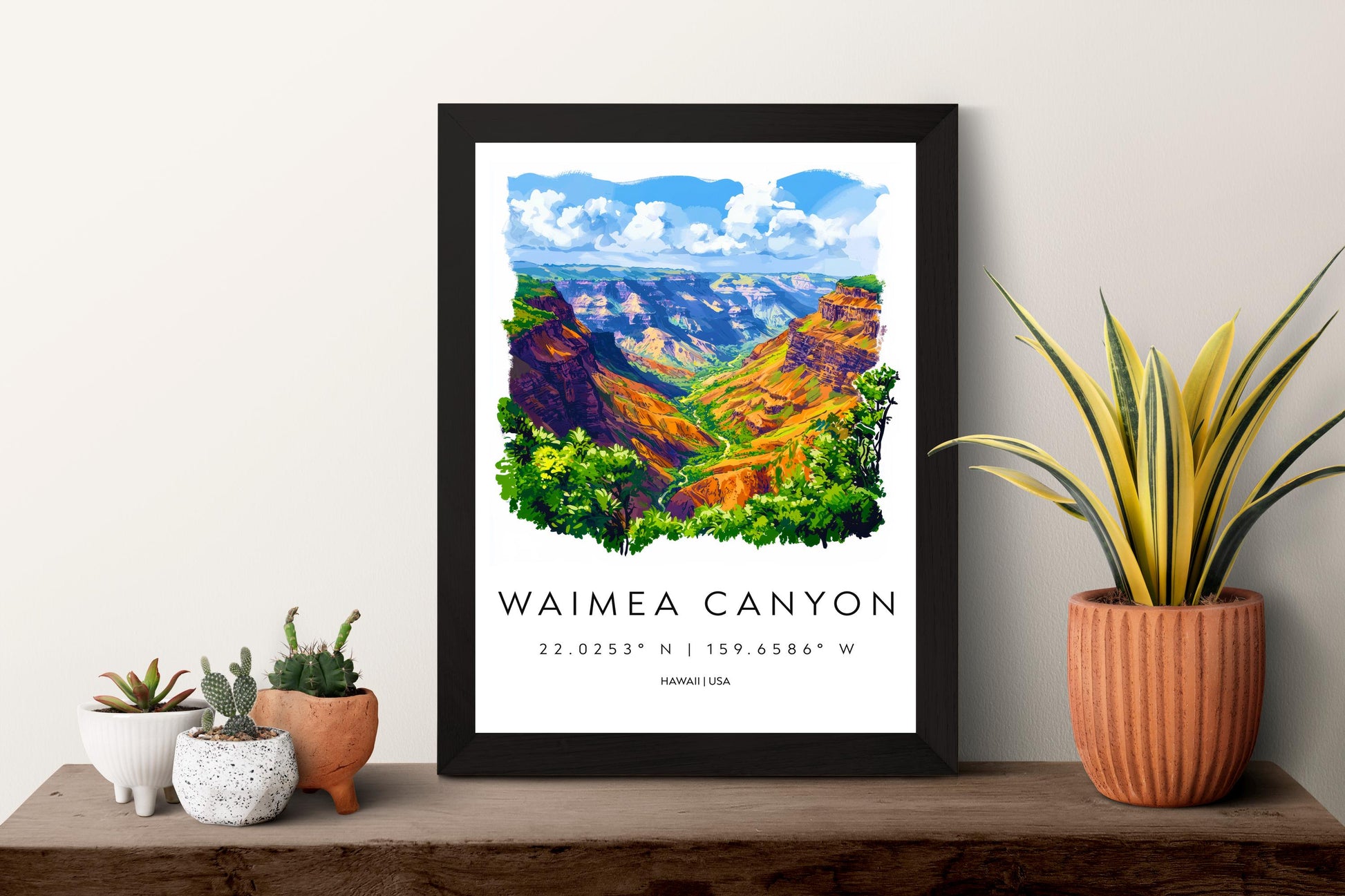 Waimea Canyon watercolor poster Wall Art Waimea Canyon Wall Hanging Home Décor Waimea Canyon Gift Art Lovers Hawaii Art Lover Gift