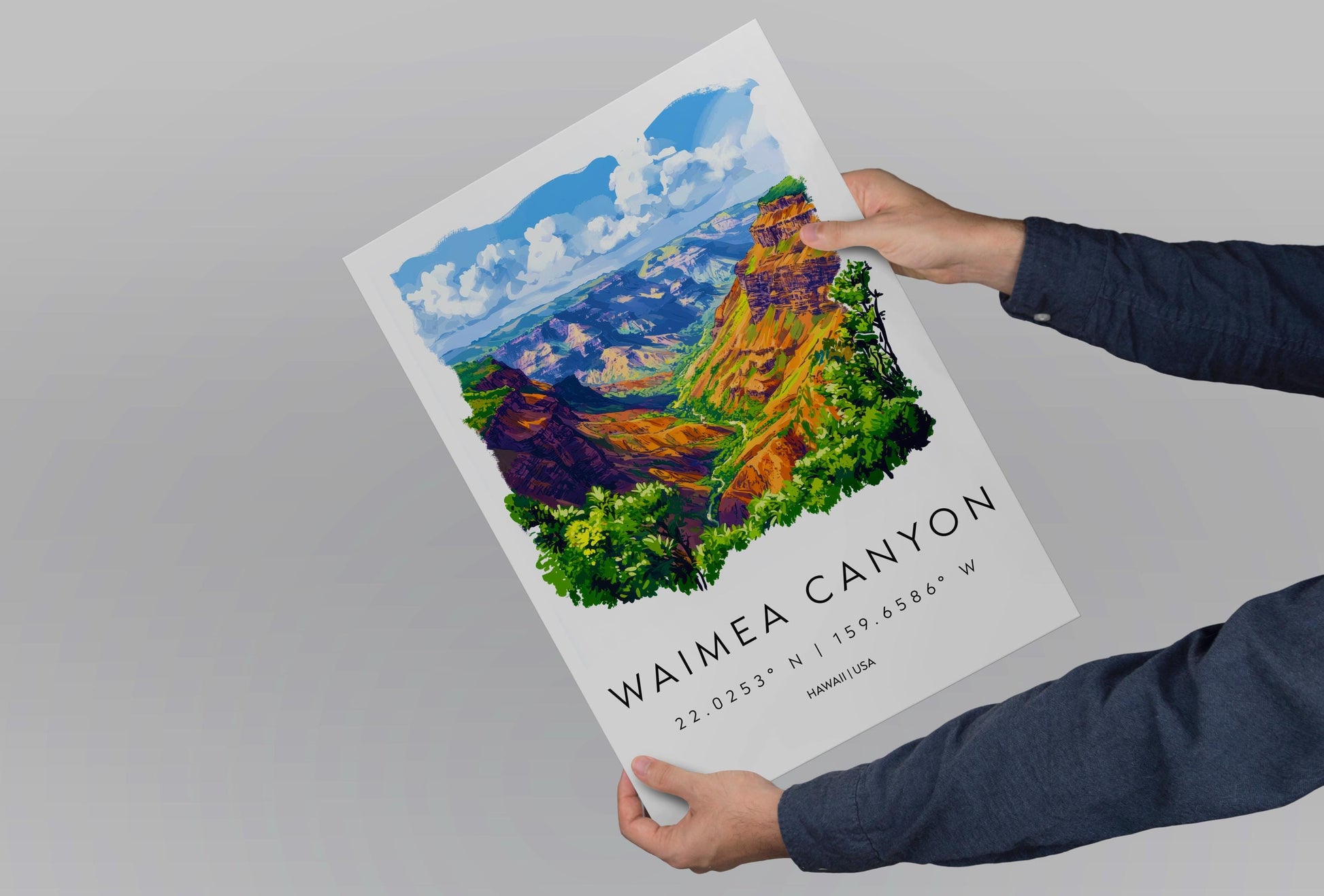 Waimea Canyon watercolor poster Wall Art Waimea Canyon Wall Hanging Home Décor Waimea Canyon Gift Art Lovers Hawaii Art Lover Gift