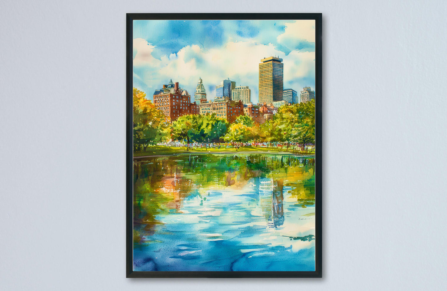 Boston watercolor poster Wall Art Boston Wall Hanging Home Décor Boston Gift Art Lovers Massachusetts Art Lover Gift Massachusetts wall art