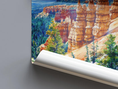 Bryce Canyon watercolor poster Wall Art Bryce Canyon Wall Hanging Home Décor Bryce Canyon Gift Art Lovers Utah Art Lover Gift Utah wall art