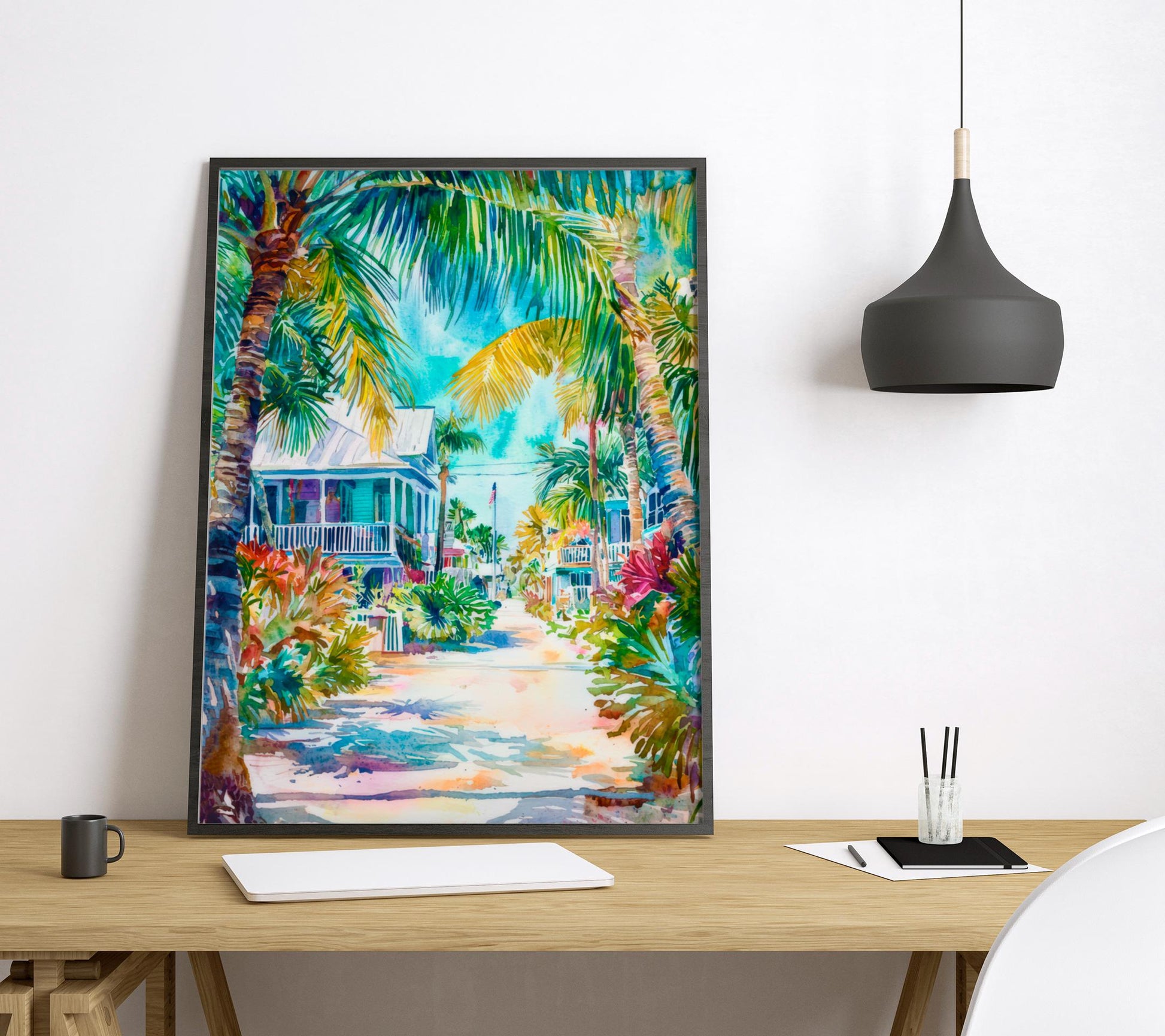 Key West watercolor poster Wall Art Key West Wall Hanging Home Décor Key West Gift Art Lovers Florida Art Lover Gift Florida wall art