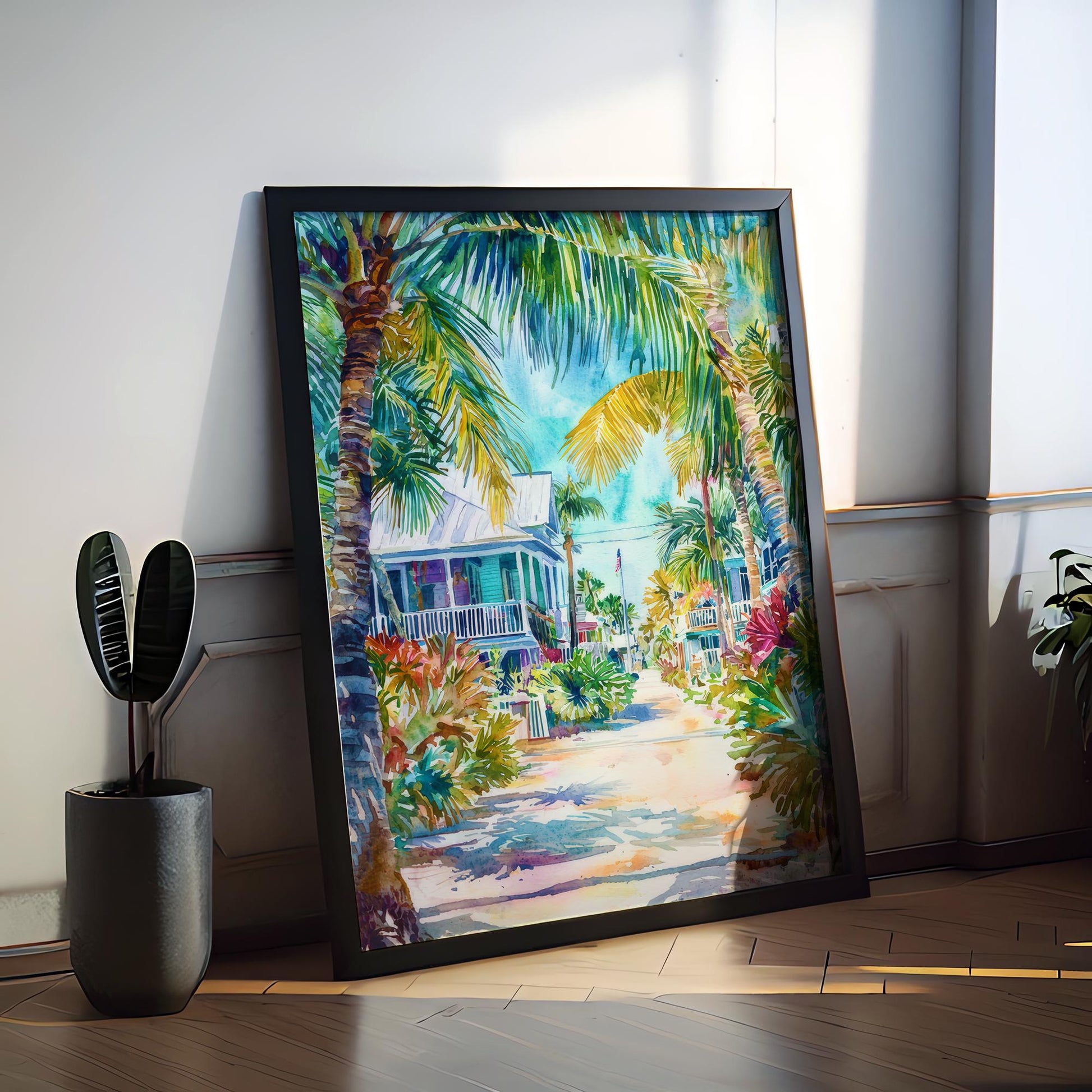 Key West watercolor poster Wall Art Key West Wall Hanging Home Décor Key West Gift Art Lovers Florida Art Lover Gift Florida wall art