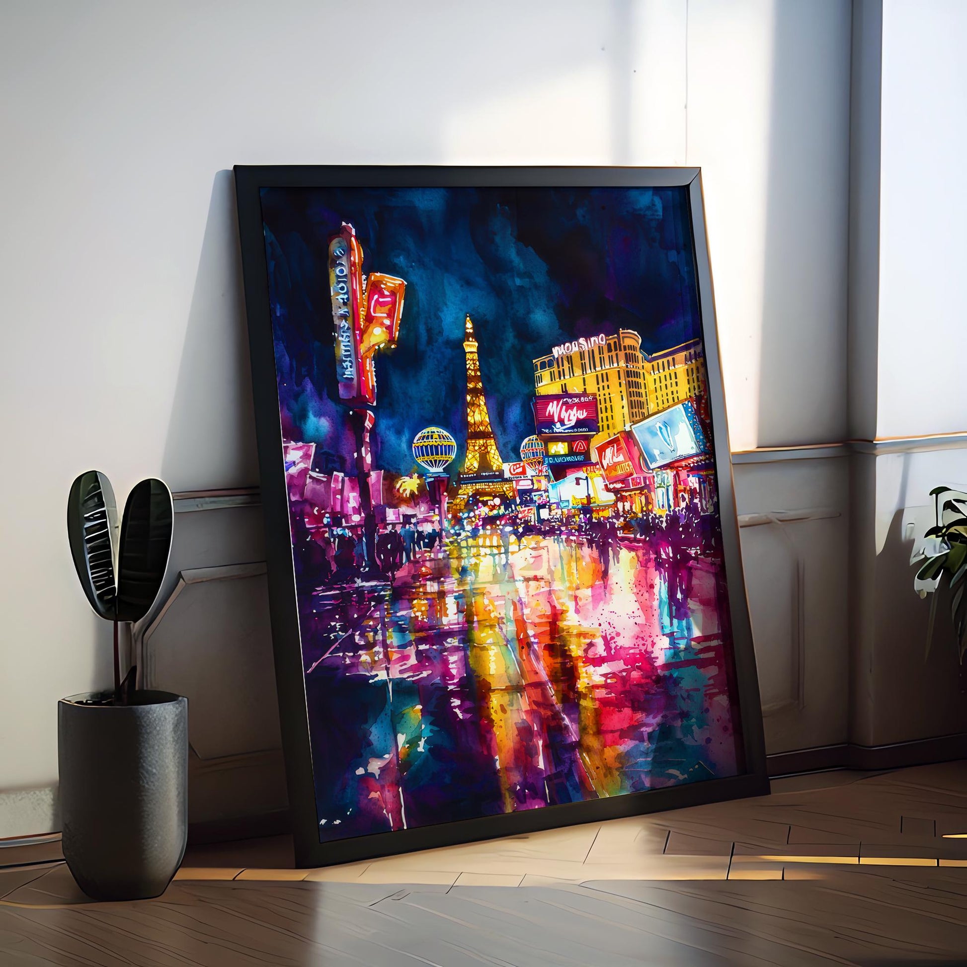 Las Vegas watercolor poster Wall Art Las Vegas Wall Hanging Home Décor Las Vegas Gift Art Lovers Nevada Art Lover Gift Nevada wall art