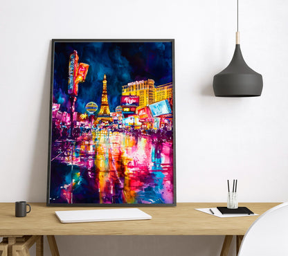 Las Vegas watercolor poster Wall Art Las Vegas Wall Hanging Home Décor Las Vegas Gift Art Lovers Nevada Art Lover Gift Nevada wall art