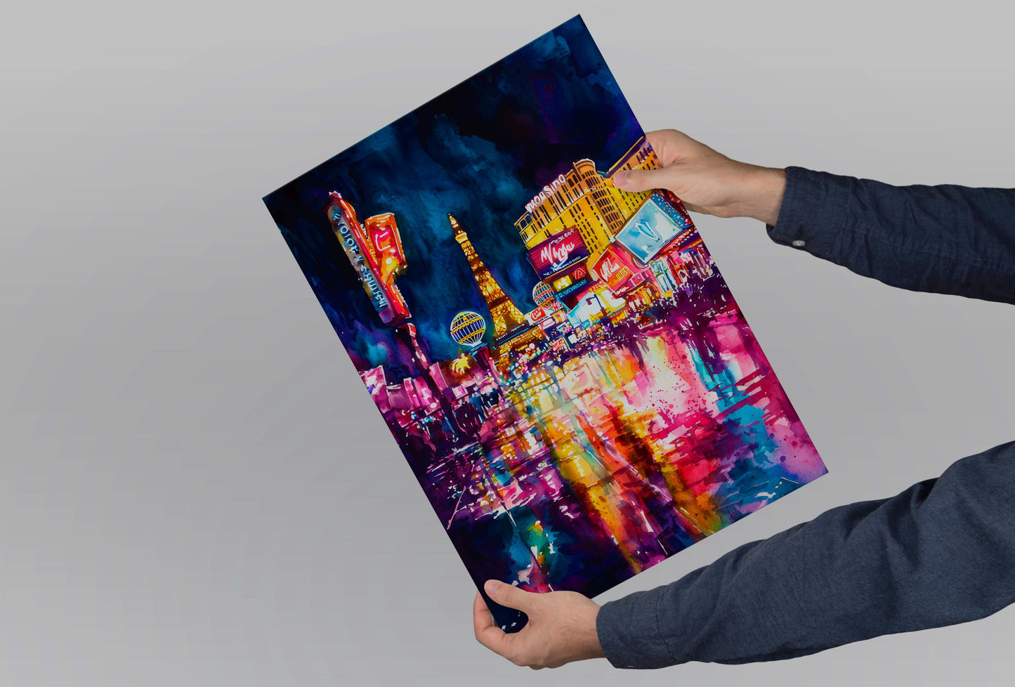Las Vegas watercolor poster Wall Art Las Vegas Wall Hanging Home Décor Las Vegas Gift Art Lovers Nevada Art Lover Gift Nevada wall art