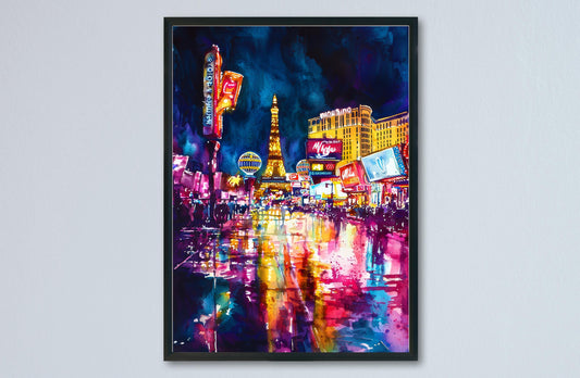 Las Vegas watercolor poster Wall Art Las Vegas Wall Hanging Home Décor Las Vegas Gift Art Lovers Nevada Art Lover Gift Nevada wall art