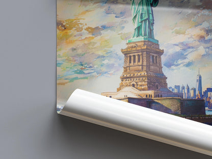 Statue of Liberty watercolor poster Wall Art Statue of Liberty Wall Hanging Home Décor Statue of Liberty Gift Art Lovers New York Art
