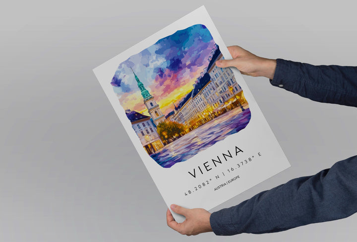 Vienna Watercolor Poster Wall Art Vienna Wall Decor Home Décor Vienna Gift Austria Art Lover Gift, Travel Souvenir Print