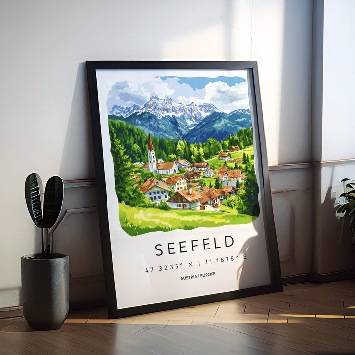 Seefeld Watercolor Poster Wall Art Seefeld Wall Decor Home Décor Seefeld Gift Austria Art Lover Gift, Travel Souvenir Print