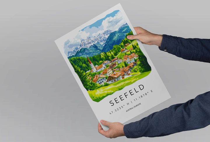 Seefeld Watercolor Poster Wall Art Seefeld Wall Decor Home Décor Seefeld Gift Austria Art Lover Gift, Travel Souvenir Print