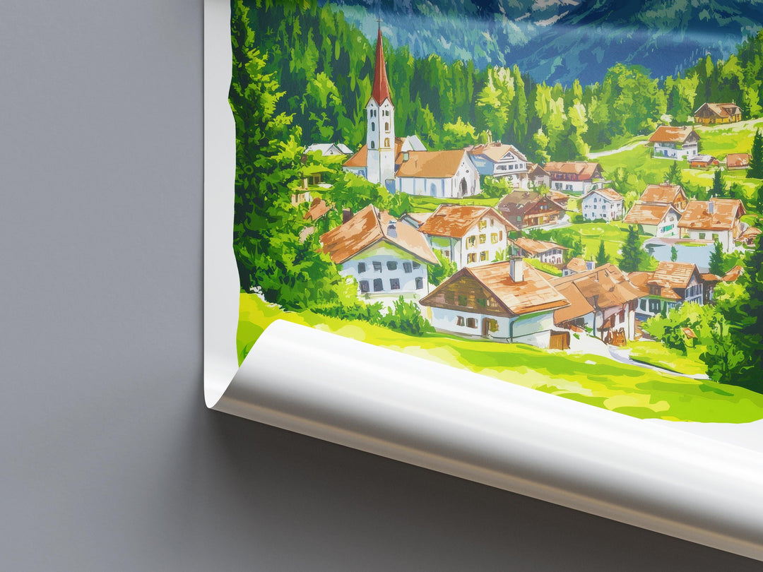 Seefeld Watercolor Poster Wall Art Seefeld Wall Decor Home Décor Seefeld Gift Austria Art Lover Gift, Travel Souvenir Print