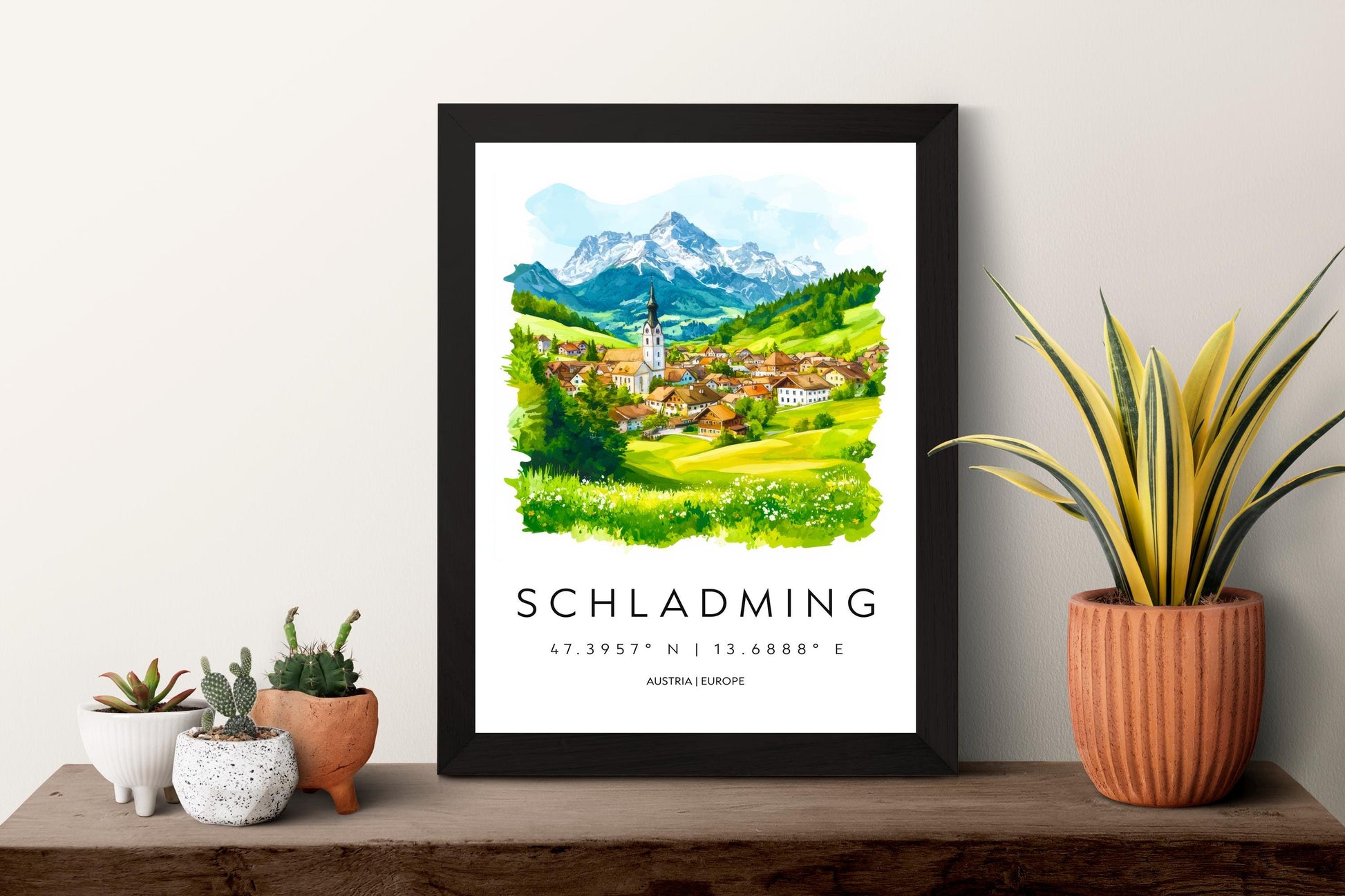 Schladming Watercolor Poster Wall Art Schladming Wall Decor Home Décor Schladming Gift Austria Art Lover Gift, Travel Souvenir Print