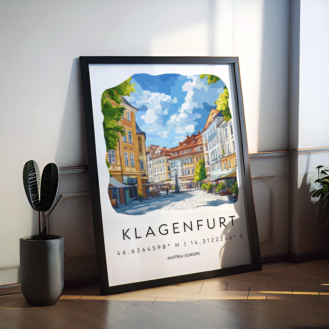 Klagenfurt Watercolor Poster Wall Art Klagenfurt Wall Decor Home Décor Klagenfurt Gift Austria Art Lover Gift, Travel Souvenir Print