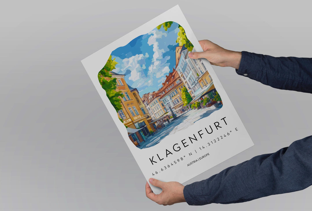 Klagenfurt Watercolor Poster Wall Art Klagenfurt Wall Decor Home Décor Klagenfurt Gift Austria Art Lover Gift, Travel Souvenir Print