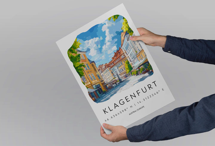 Klagenfurt Watercolor Poster Wall Art Klagenfurt Wall Decor Home Décor Klagenfurt Gift Austria Art Lover Gift, Travel Souvenir Print