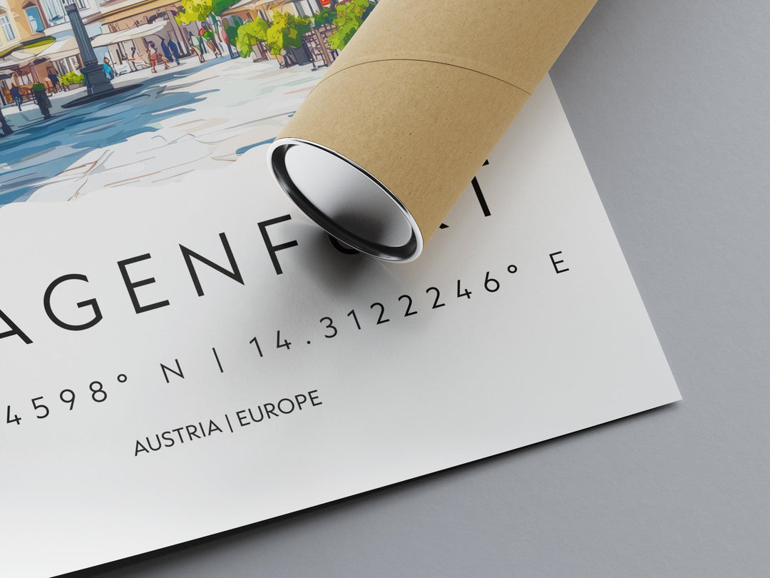 Klagenfurt Watercolor Poster Wall Art Klagenfurt Wall Decor Home Décor Klagenfurt Gift Austria Art Lover Gift, Travel Souvenir Print