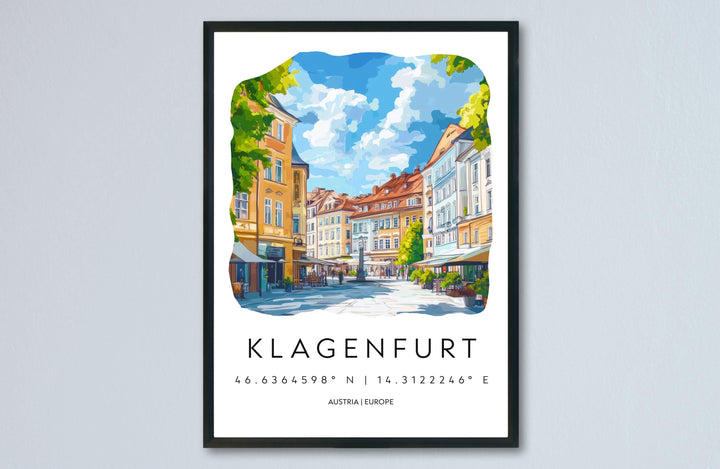 Klagenfurt Watercolor Poster Wall Art Klagenfurt Wall Decor Home Décor Klagenfurt Gift Austria Art Lover Gift, Travel Souvenir Print