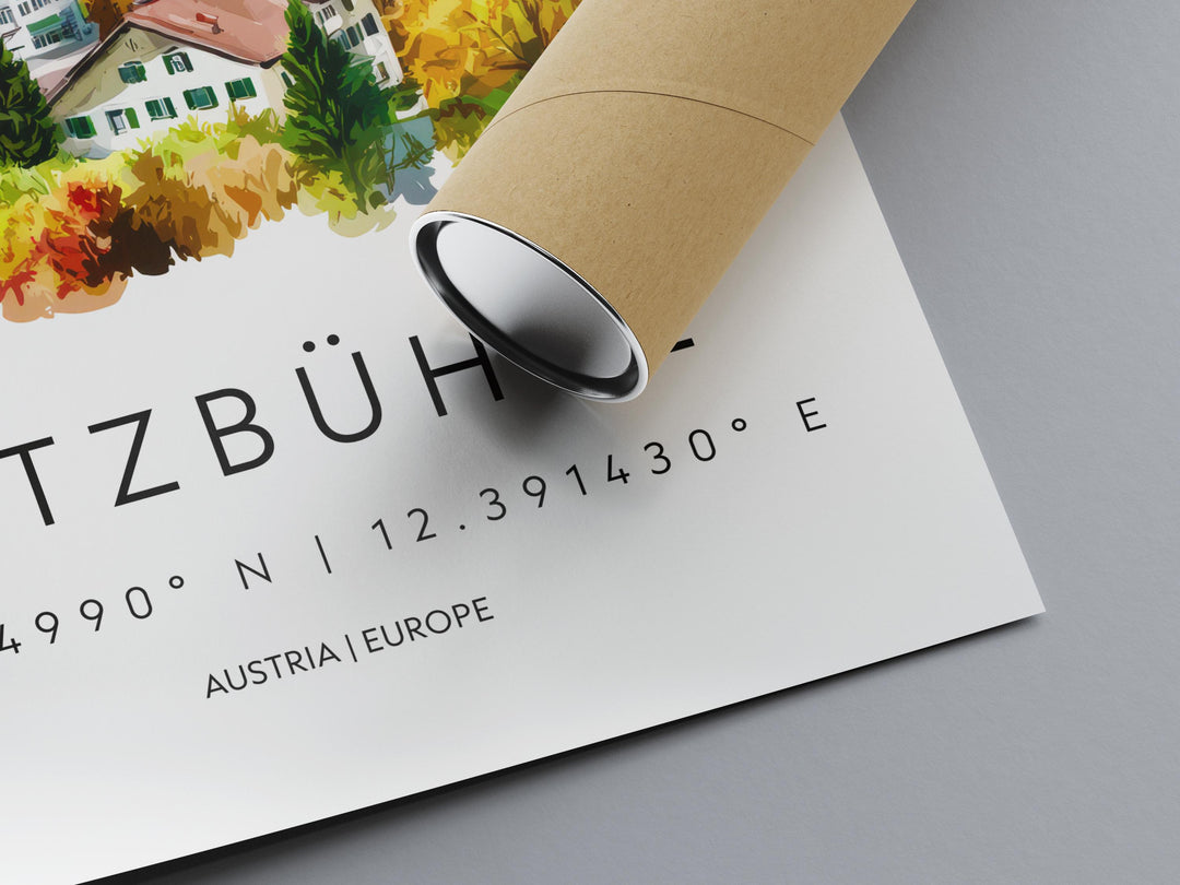 Kitzbühel Watercolor Poster Wall Art Kitzbühel Wall Decor Home Décor Kitzbühel Gift Austria Art Lover Gift, Travel Souvenir Print