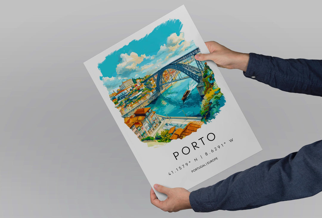 Porto Watercolor Poster Wall Art Porto Wall Decor Home Décor Porto Gift Portugal Art Lover Gift, Travel Souvenir Print