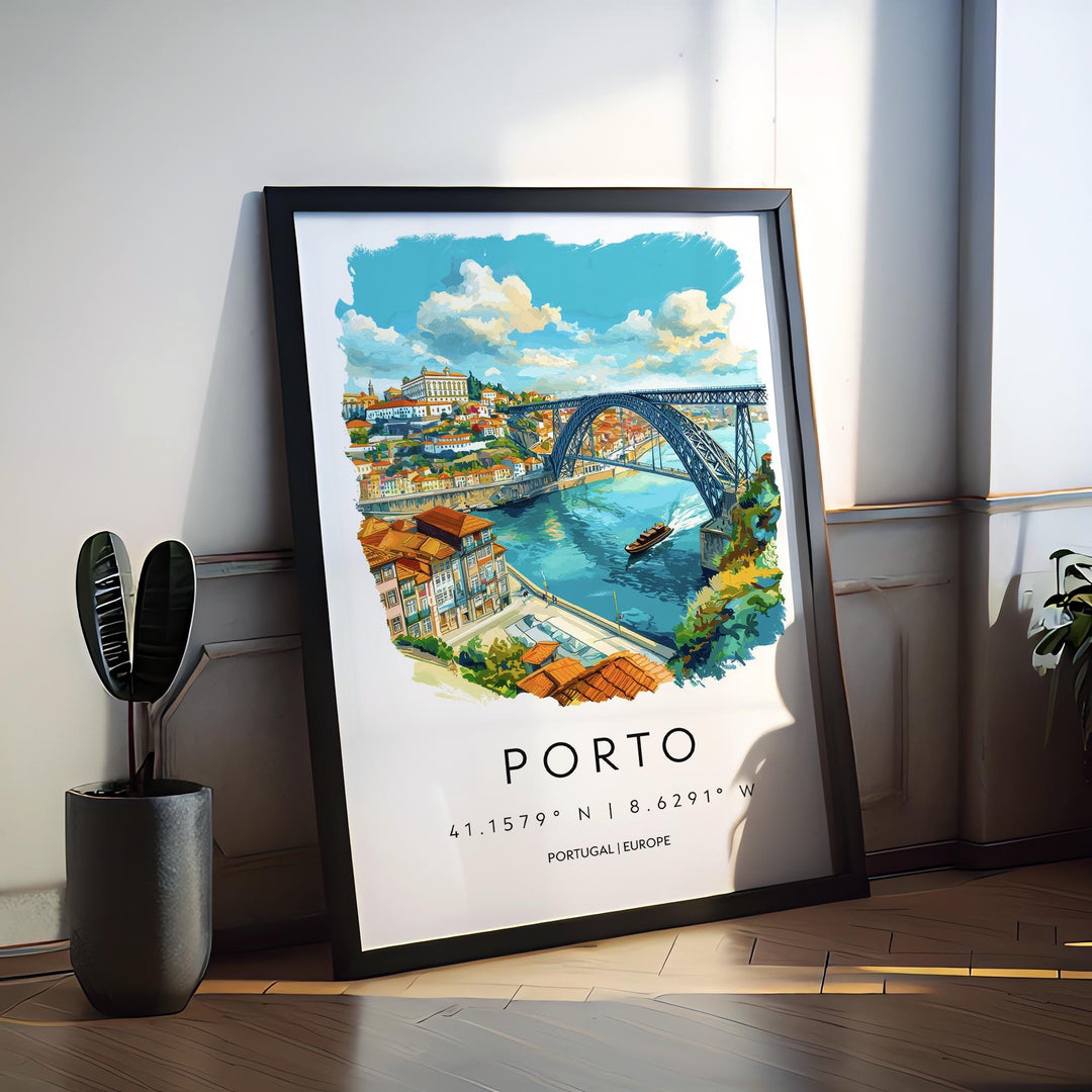 Porto Watercolor Poster Wall Art Porto Wall Decor Home Décor Porto Gift Portugal Art Lover Gift, Travel Souvenir Print