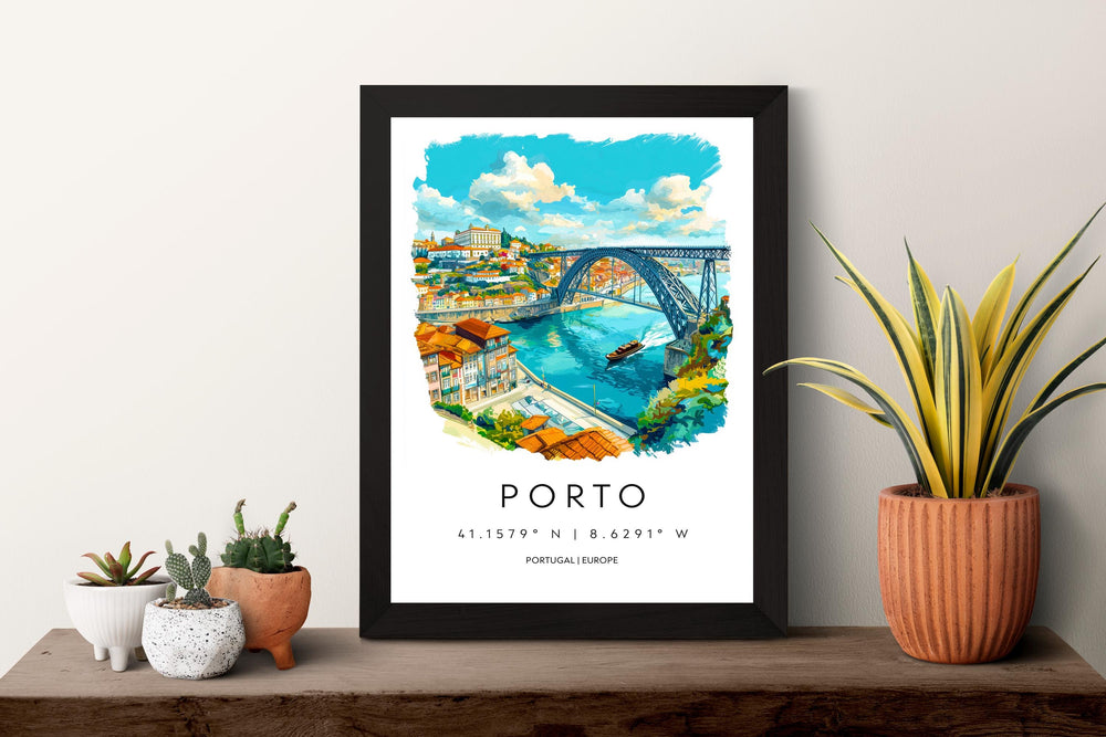 Porto Watercolor Poster Wall Art Porto Wall Decor Home Décor Porto Gift Portugal Art Lover Gift, Travel Souvenir Print