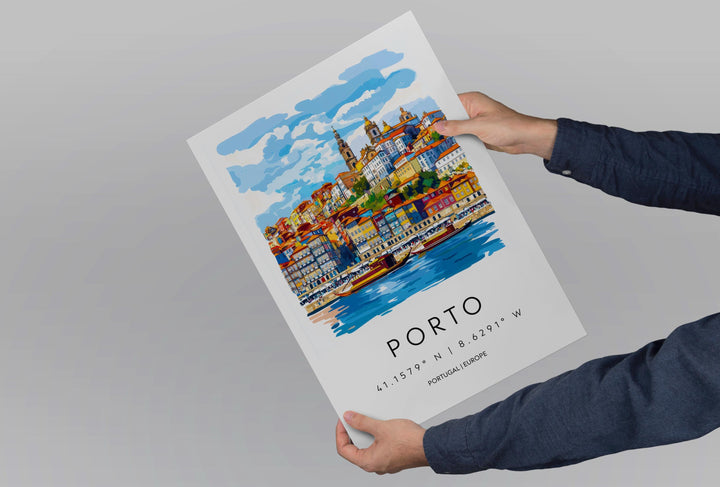 Porto Watercolor Poster Wall Art Porto Wall Decor Home Décor Porto Gift Portugal Art Lover Gift, Travel Souvenir Print