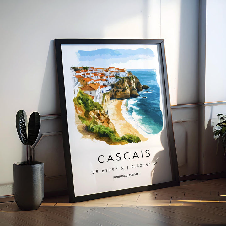 Cascais Watercolor Poster Wall Art Cascais Wall Decor Home Décor Cascais Gift Portugal Art Lover Gift, Travel Souvenir Print