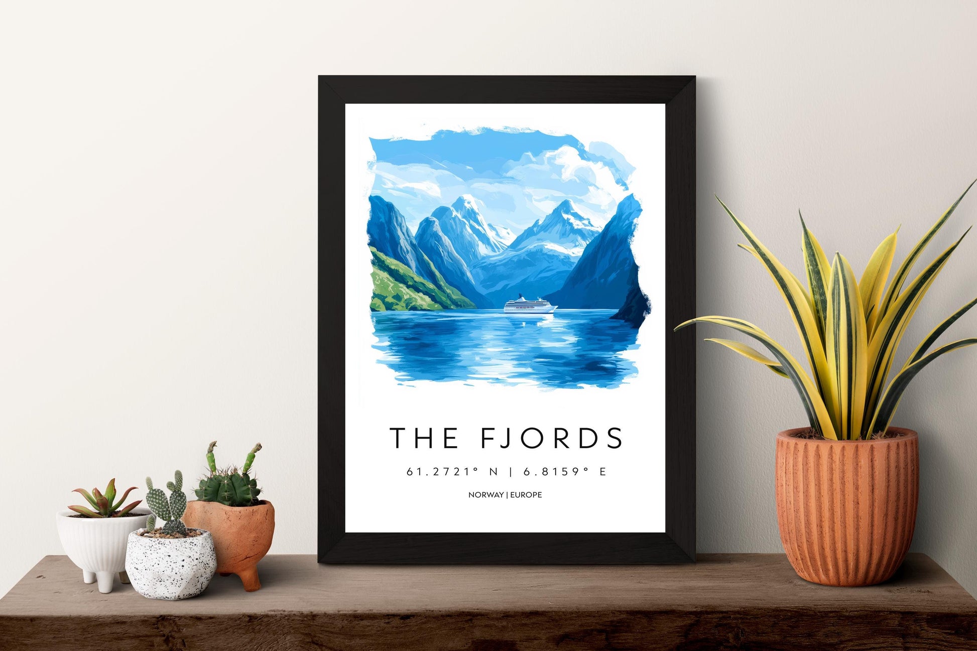 The Fjords Watercolor Poster Wall Art Fjords Wall Decor Home Décor The Fjords Gift Norway Art Lover Gift, Travel Souvenir Print