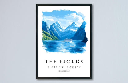The Fjords Watercolor Poster Wall Art Fjords Wall Decor Home Décor The Fjords Gift Norway Art Lover Gift, Travel Souvenir Print