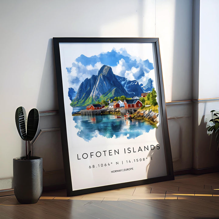 Lofoten Islands Watercolor Poster Wall Art Lofoten Isle Decor Home Décor Lofoten Islands Gift Norway Art Lover Gift, Travel Souvenir