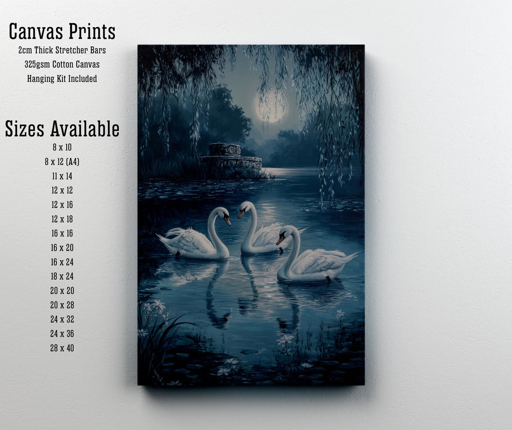 Swans of the Lake Print: Vintage Cottagecore Nature Art