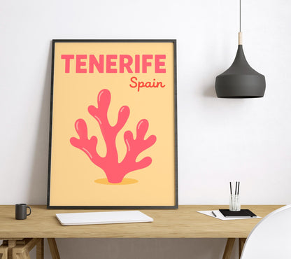 Tenerife Preppy Poster Wall Art Tenerife Wall Decor Home Décor Tenerife Gift Spain Art Lover Gift, Travel Souvenir Print
