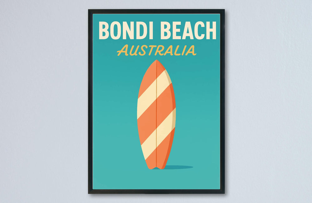 Bondi Beach Preppy Poster Wall Art Bondi Beach Wall Decor Home Décor Bondi Beach Gift Australia Art Lover Gift, Travel Souvenir Print