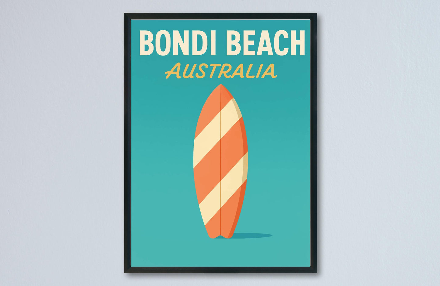 Bondi Beach Preppy Poster Wall Art Bondi Beach Wall Decor Home Décor Bondi Beach Gift Australia Art Lover Gift, Travel Souvenir Print
