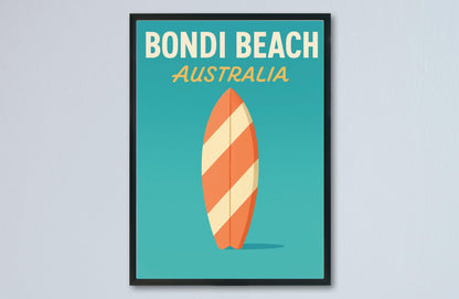 Bondi Beach Preppy Poster Wall Art Bondi Beach Wall Decor Home Décor Bondi Beach Gift Australia Art Lover Gift, Travel Souvenir Print
