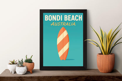 Bondi Beach Preppy Poster Wall Art Bondi Beach Wall Decor Home Décor Bondi Beach Gift Australia Art Lover Gift, Travel Souvenir Print