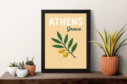 Athens Preppy Poster Wall Art Athens Wall Decor Home Décor Athens Gift Greece Art Lover Gift, Travel Souvenir Print