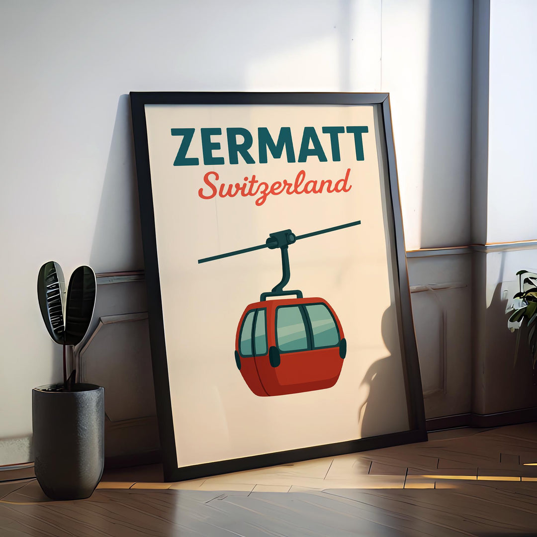 Zermatt Preppy Poster Wall Art Zermatt Wall Decor Home Décor Zermatt Gift Switzerland Art Lover Gift, Travel Souvenir Print