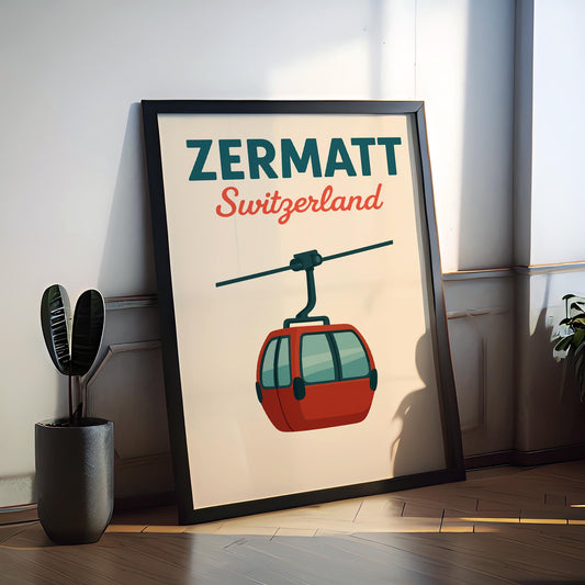 Zermatt Preppy Poster Wall Art Zermatt Wall Decor Home Décor Zermatt Gift Switzerland Art Lover Gift, Travel Souvenir Print