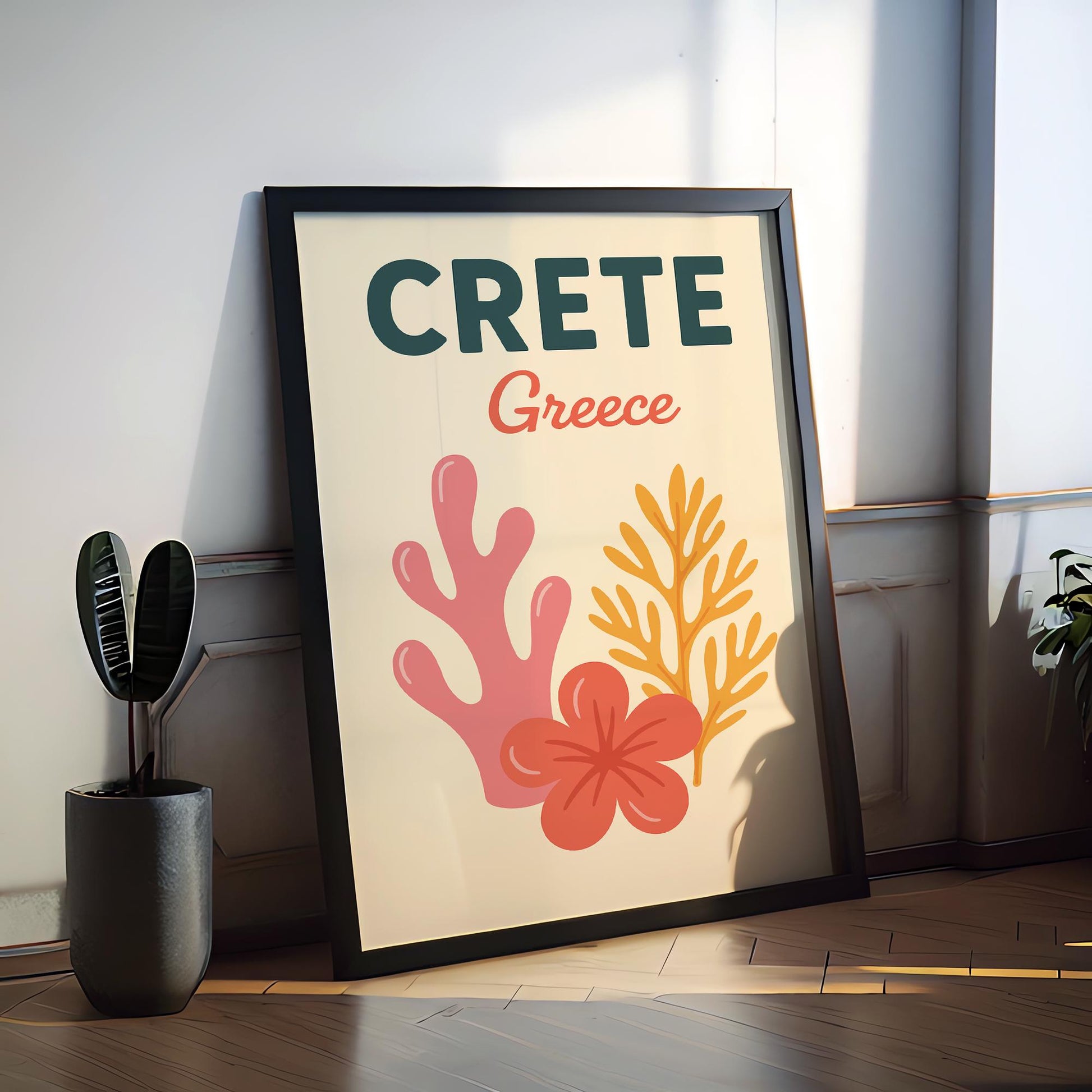 Crete Preppy Poster Wall Art Crete Wall Decor Home Décor Crete Gift Greece Art Lover Gift, Travel Souvenir Print