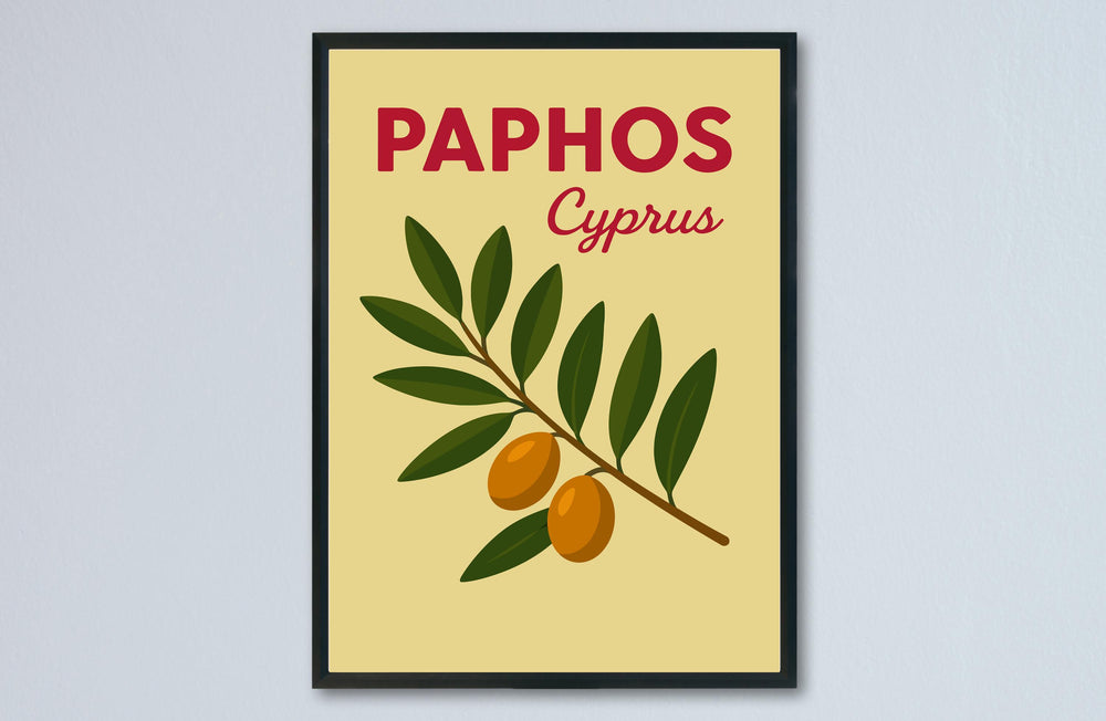 Paphos Preppy Poster Wall Art Paphos Wall Decor Home Décor Paphos Gift Cyprus Art Lover Gift, Travel Souvenir Print