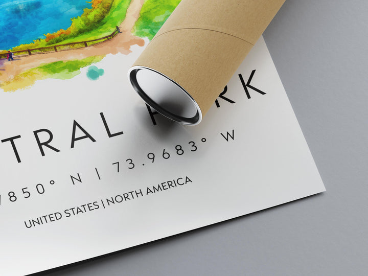 Central Park Watercolor Poster Wall Art Central Park Decor Home Décor Central Park Gift USA Art Lover Gift, Travel Souvenir Print