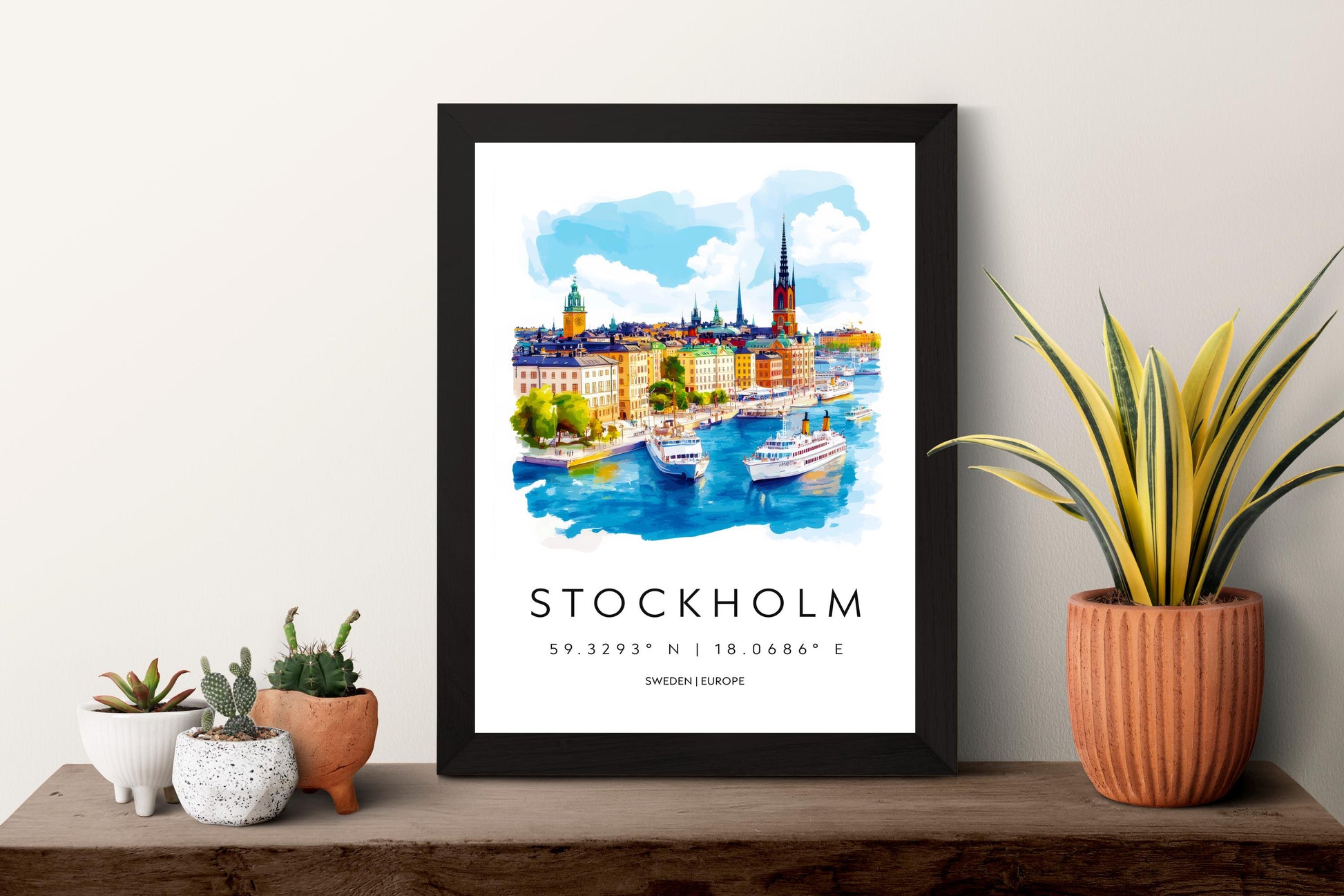 Stockholm Watercolor Poster Wall Art Stockholm Wall Hanging Home Décor Stockholm Gift Art Lovers Sweden Art Lover Gift