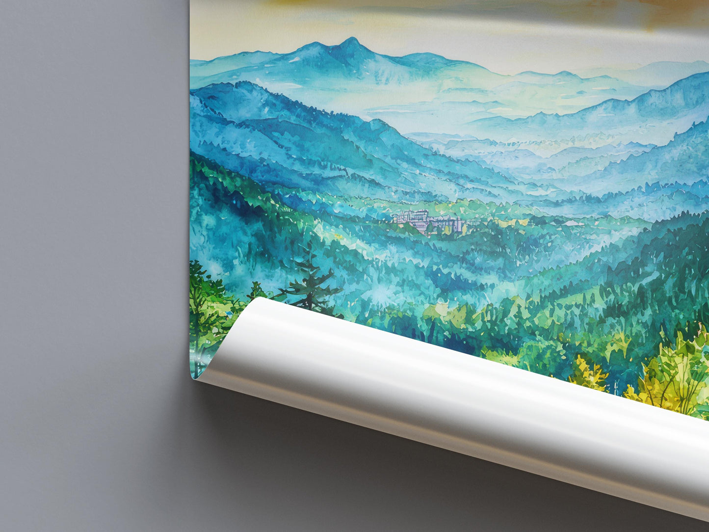 Asheville watercolor poster Wall Art Asheville Wall Hanging Home Décor Asheville Gift Art Lovers North Carolina Art Lover Gift
