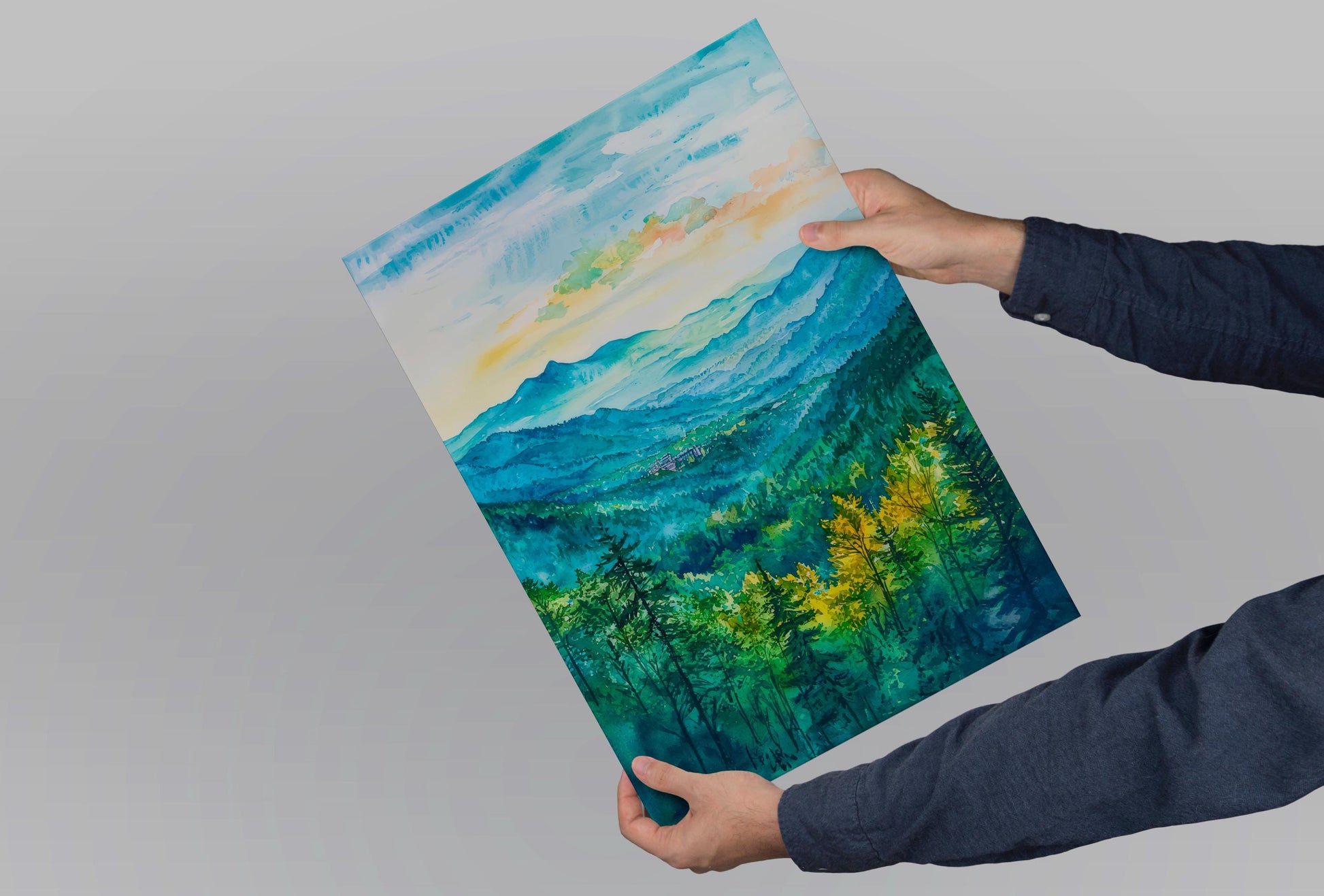 Asheville watercolor poster Wall Art Asheville Wall Hanging Home Décor Asheville Gift Art Lovers North Carolina Art Lover Gift