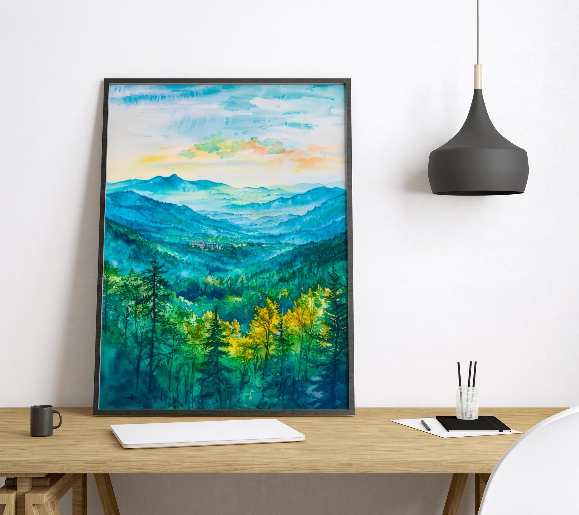 Asheville watercolor poster Wall Art Asheville Wall Hanging Home Décor Asheville Gift Art Lovers North Carolina Art Lover Gift